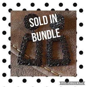 SOLD Ⓜ️ Black Geometric Statement Earrings